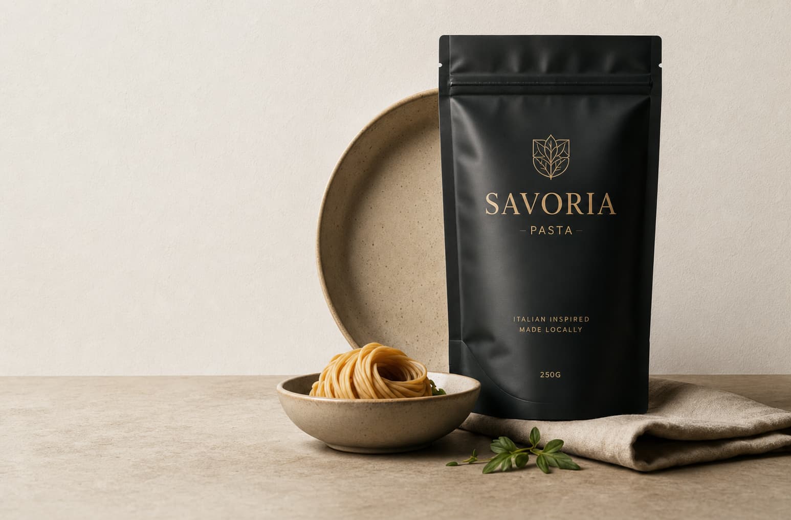 Mockup kemasan Savoria Pasta