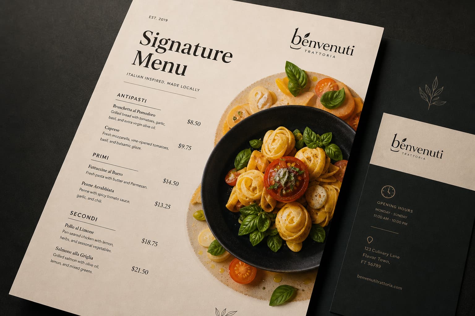 Contoh desain menu makanan dan minuman